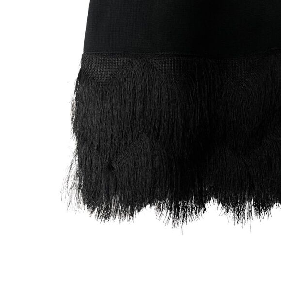 fringe bottom flapper black tank top - Picture 2 of 6